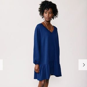 ABLE Meredith Flounce Dress in Navy Size Small